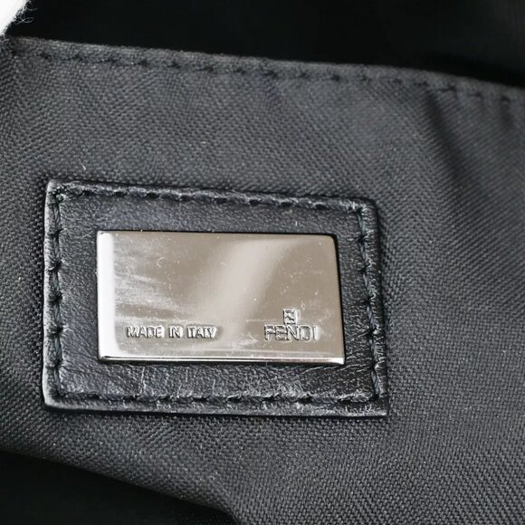 FENDI Logo Zucca Pattern Shoulder Bag Canvas Leather Black Brown Italy 32KA326 - Picture 12 of 13